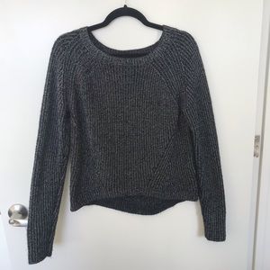 Black Knitted Crew Neck Sweater